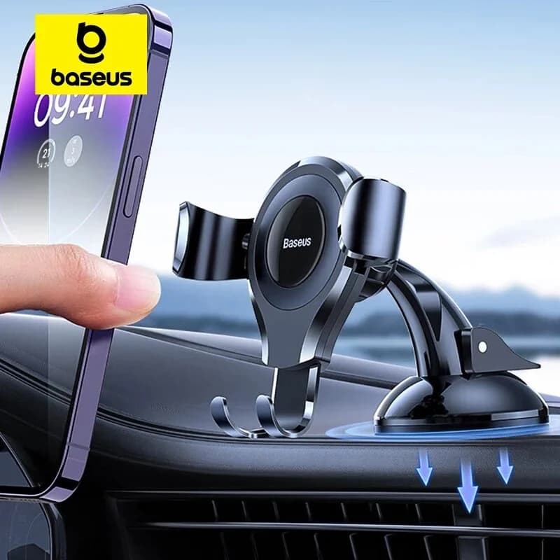 Supporto per Telefono da Auto a Gravità con Fissaggio al Cruscotto