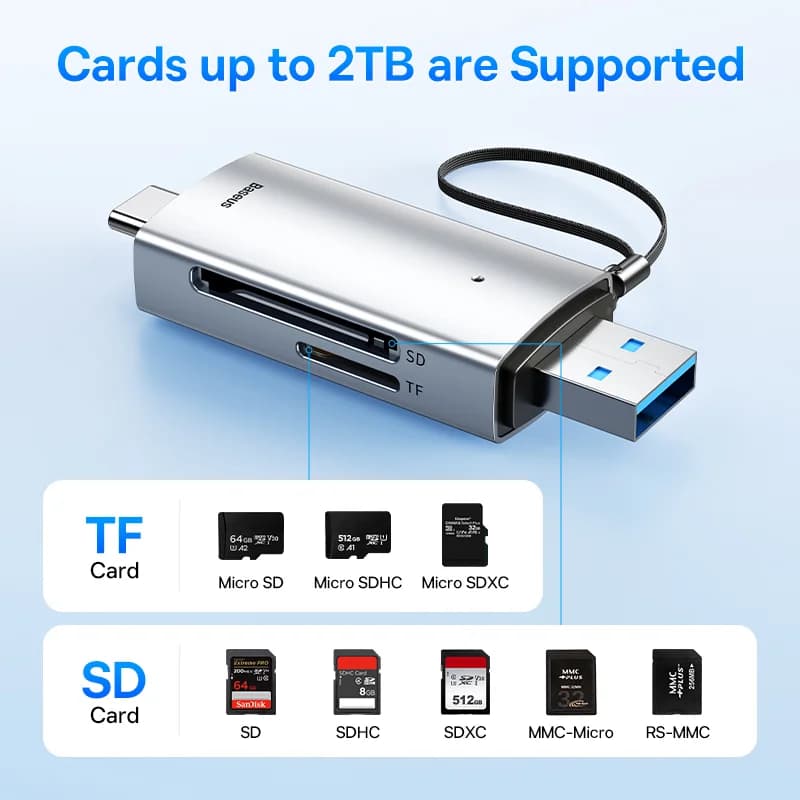 Lettore di Schede SD/MicroSD USB-C e USB 3.0